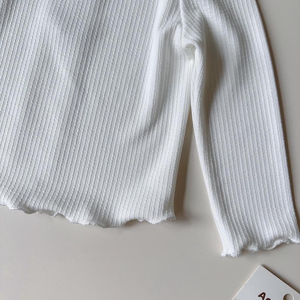 Girls' Korean Style Bow Long Sleeve Top for Autumn & Spring - BQB005