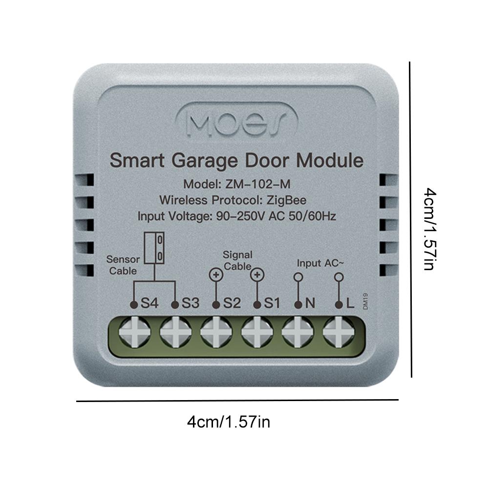Intelligent Garage Door Timer Zigbee 3.0 Smart On/Off Controller Module Wireless Garage Remote Control for Home Safe Protect