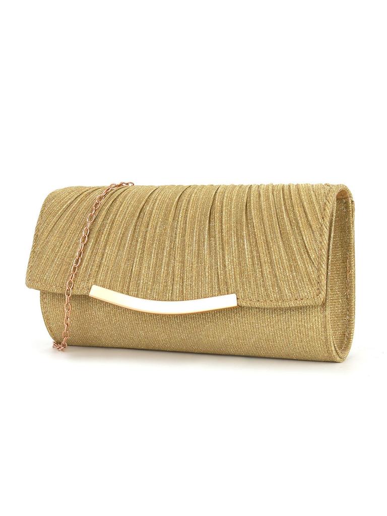 Women's Evening Pleated Ruched Clutch Handbag