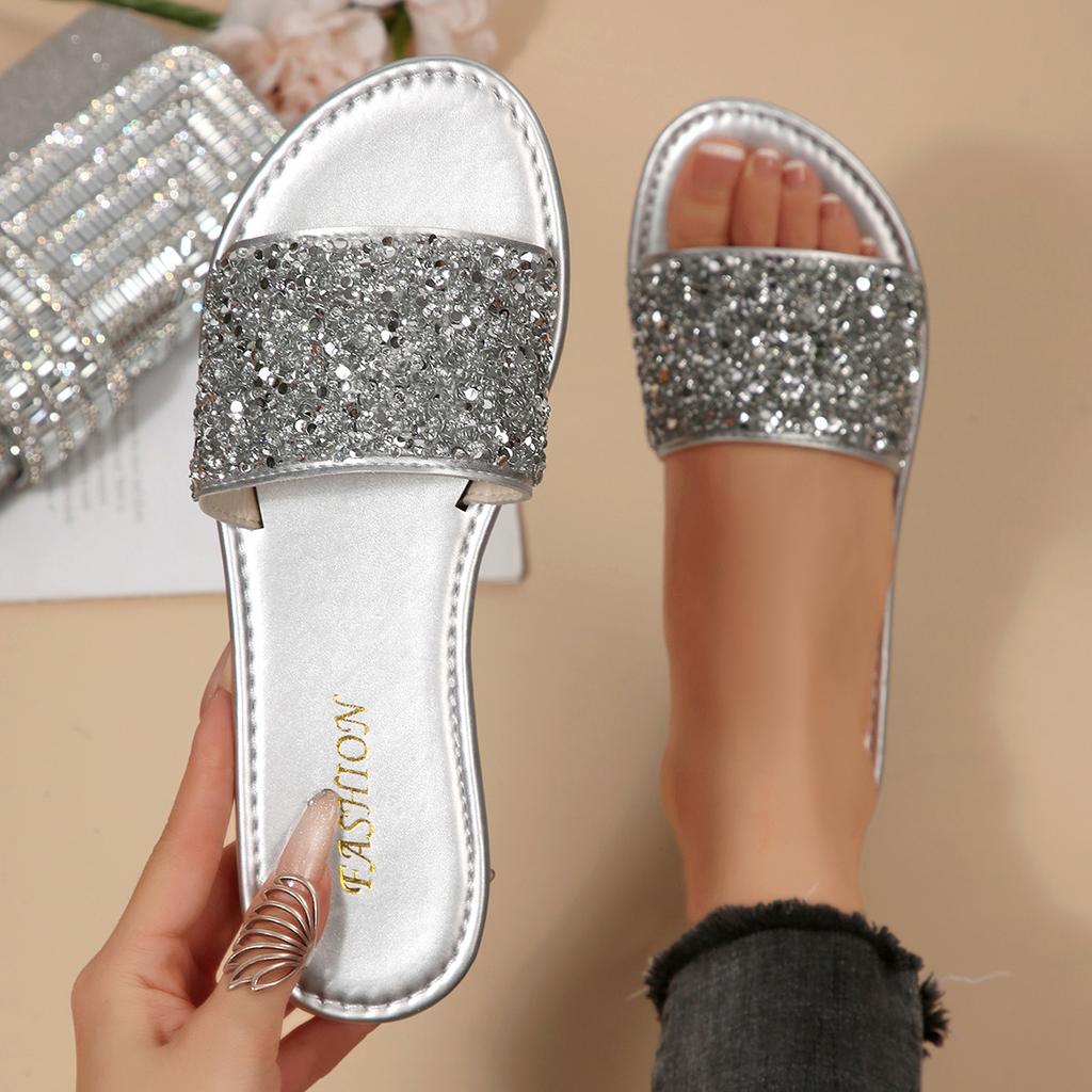 Ladies Slippers Summer Fashion Leisure Flat-bottomed Sandals Outdoor Beach Slippers Outdoor Plus Size Party Shoes Slides Women