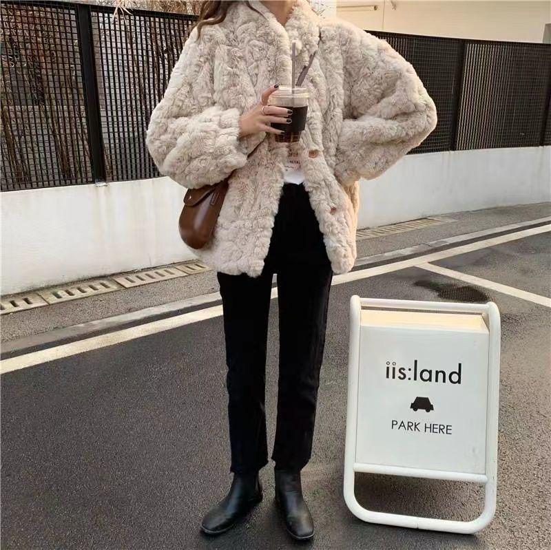 2025 Übergröße Koreanischer Stil Lammwollmantel - Locker, Verdickt, Vielseitiger Winterübermantel für Damen
