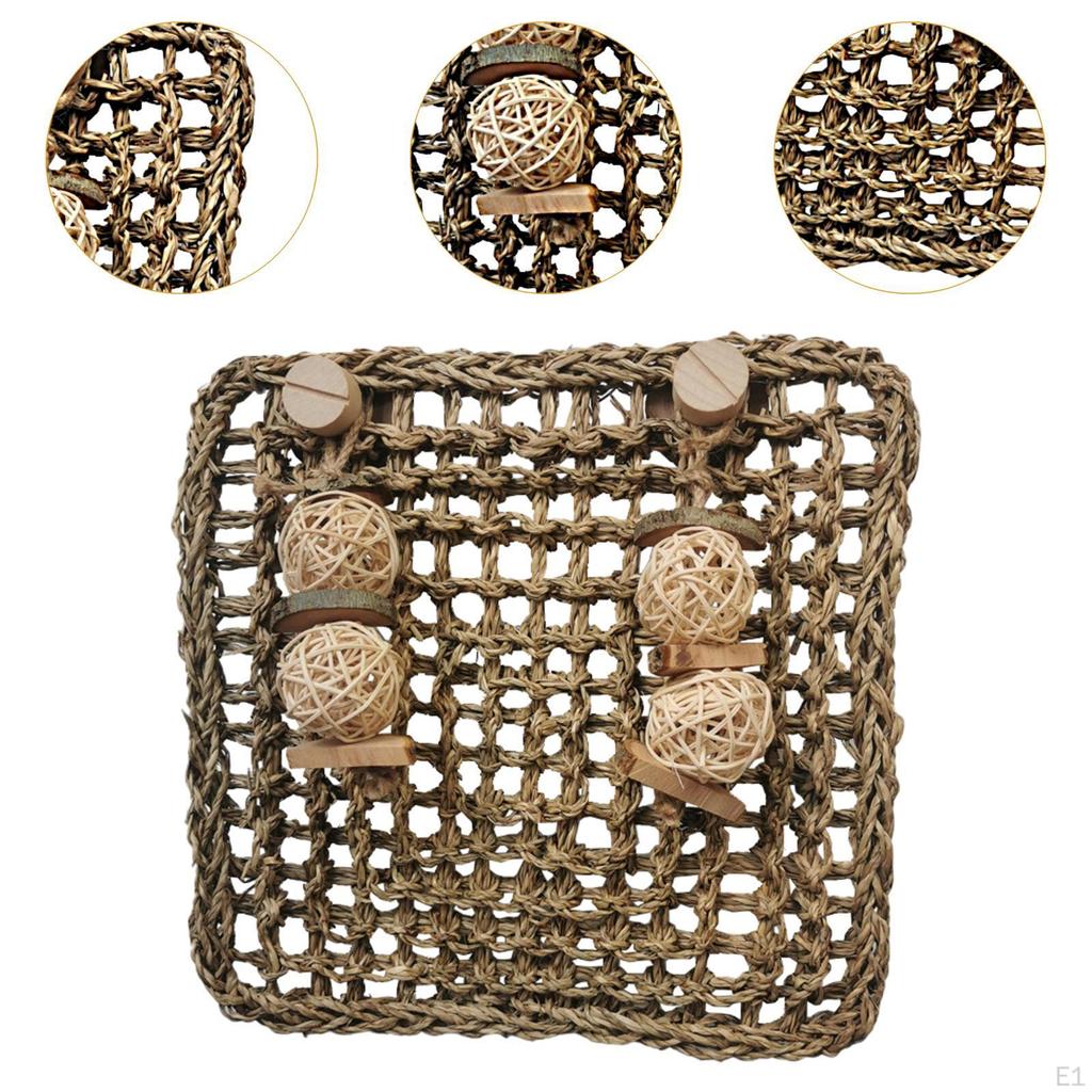 Bunny Grass Mat Woven Bed Chewing Toy Straws Hay for Rabbits Guinea Pig