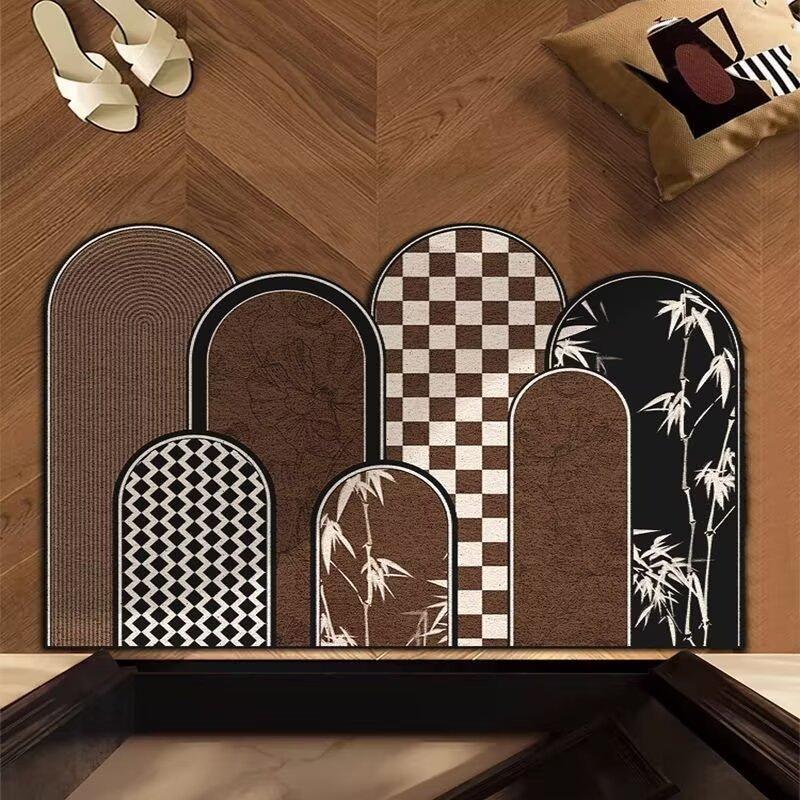 Vintage Light Luxury Floor Mat, Customizable Diatomaceous Earth Quick-Dry Mat, Entrance Door Mat, Bathroom Floor Mat