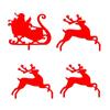 Christmas Elks with Sleigh Set Hollow-out Outdoor Garden Ornament Yard Art Decors with Stake for Courtyard Lawn
