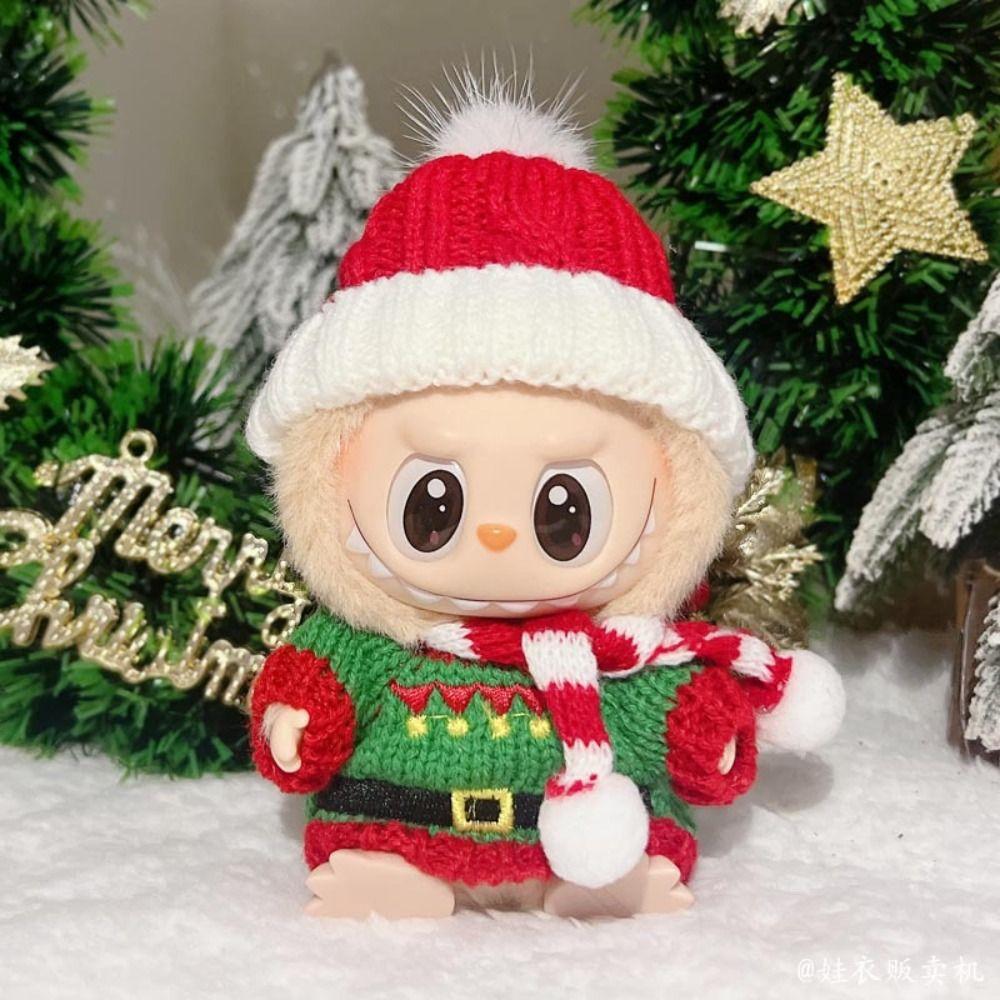

Red Labubu Christmas Clothes Sweater/hat Plush Dolls Clothes Changing Dressing Game Style1