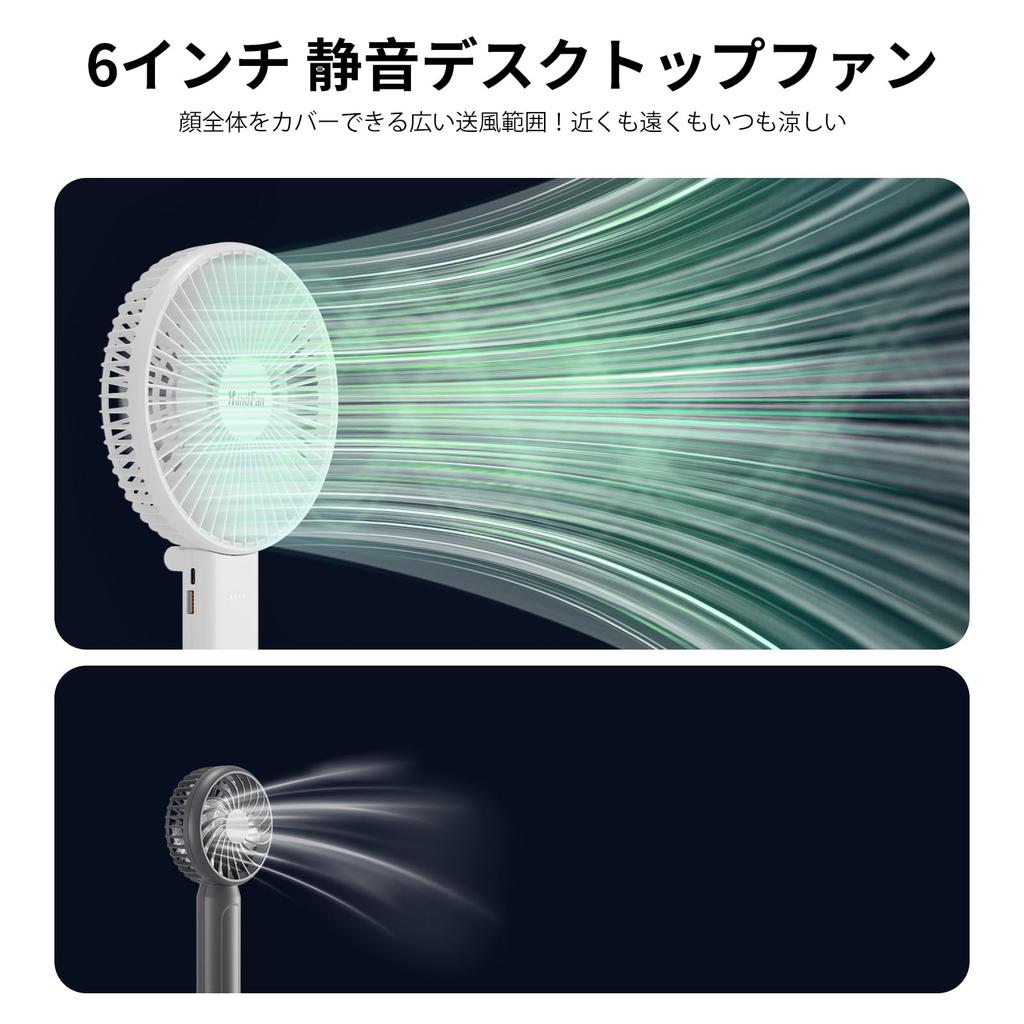 HandFan Portable Small and Large 4000mAh 6 Adjustable Hot Flash Response Fan, Size, 16.5cm Diameter, Type-C Rechargeable, Built-in Battery,