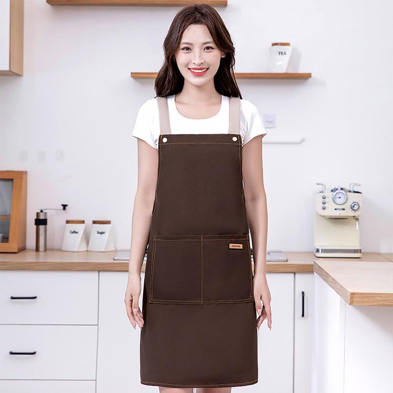 Unisex Waterproof Canvas Waist Apron for Kitchen & Catering - Custom Logo Printing Available