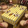 Yellow White Striped Rectangle Tablecloth for Table Decorations Washable Farmhouse Kitchen Dining Table Cloth Picnic Party Decor