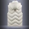Men's Large Hooded Slim Fit Down Cotton Vest - Youth Trend Waistcoat