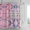 Abstract Symmetrical Shower Curtain-bright Red with Multi-color Geometric Pattern, Modern Bathroom Decoration