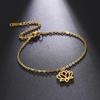 Women Lotus Flower Anklet Stainless Steel Bohemian Pendant Leg Foot Ankle Bracelet Beach Accessories Jewelry