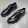 Fashion Casual Brock Leather Shoes Men's British Black Low-top Business Dress Leather Shoes Men's