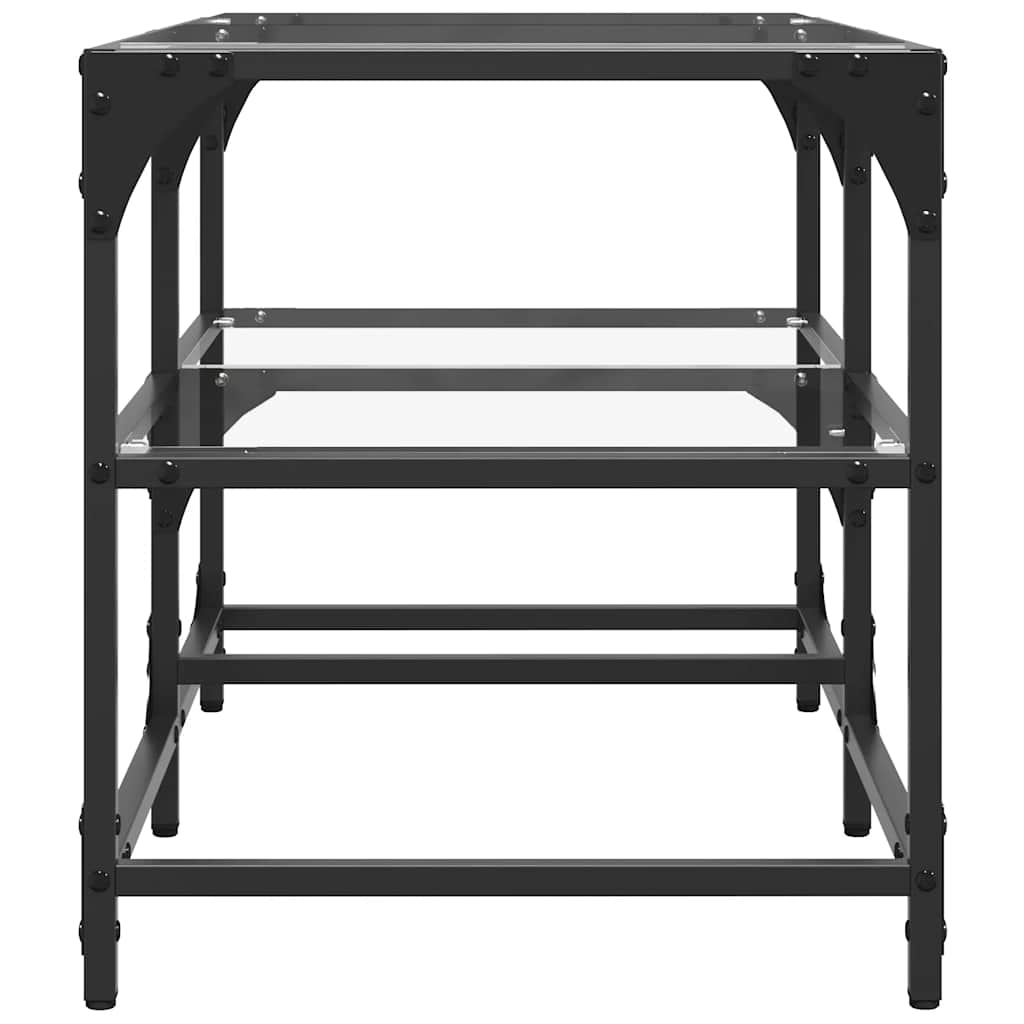 Glass Top Coffee Table Transparent 78.5 x 40 x 45 cm Steel