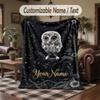 Night Owl Art Print Theme Throw Blanket Custom Name Text Personalized Blanket Soft Cozy Blanket for Home Sofa Bed