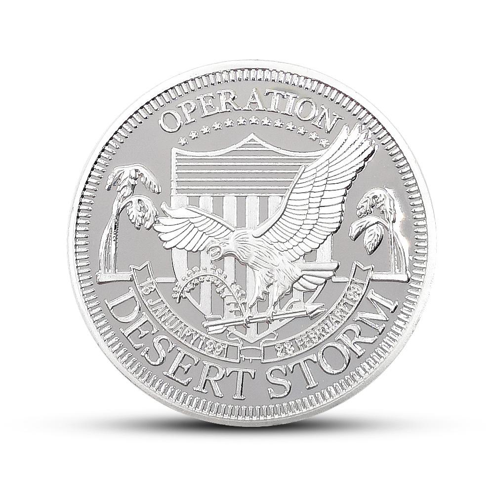 

Gulf War, commemorative medal, Operation Desert Storm, military insignia, gold-plated coin, collection, war, coin, small gift срібний