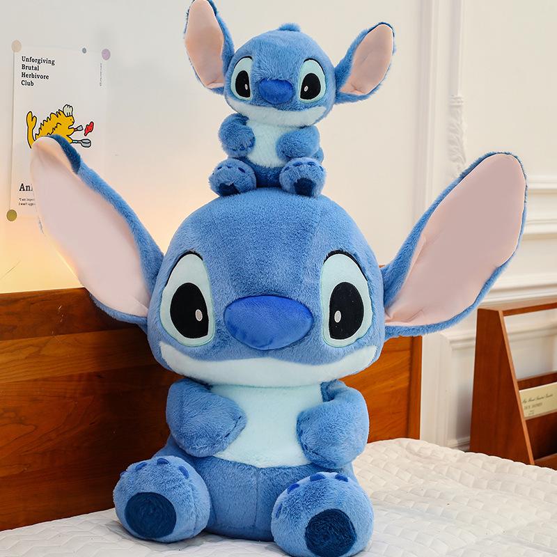 Large Blue Stitch Plush Doll - Cute Interstellar Couple Figure, Birthday Gift for Baby