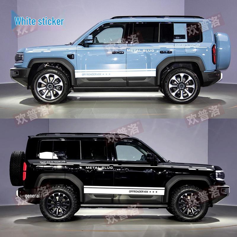 Fangchengbao Kaplan 5 Araba Çıkartmaları: Özel Off-road Çıkartmaları ve Renkli Şeritler (Yan Marşpiyel ve Gövde İçin)