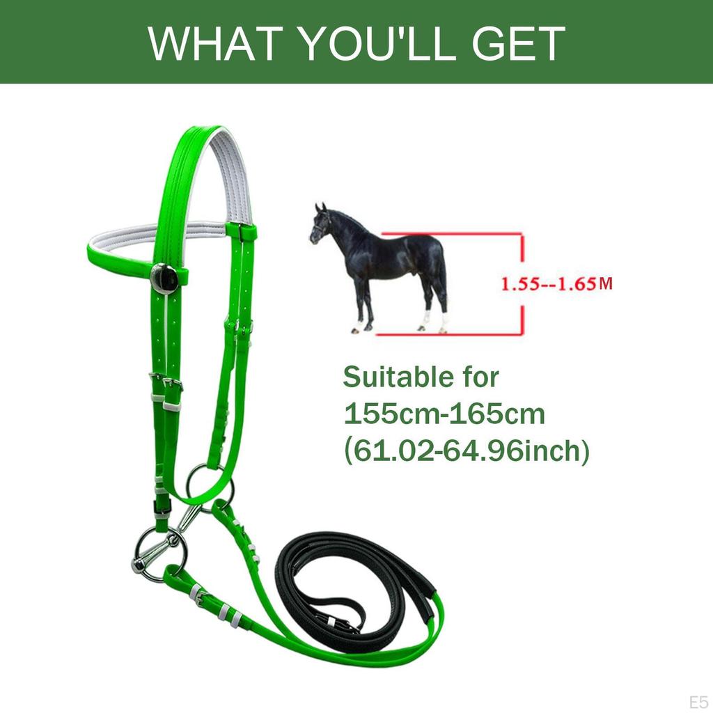 Pferdezäumung mit Zügel Halfter Verstellbare Reitausrüstung Genickriemen Führseil für Verein