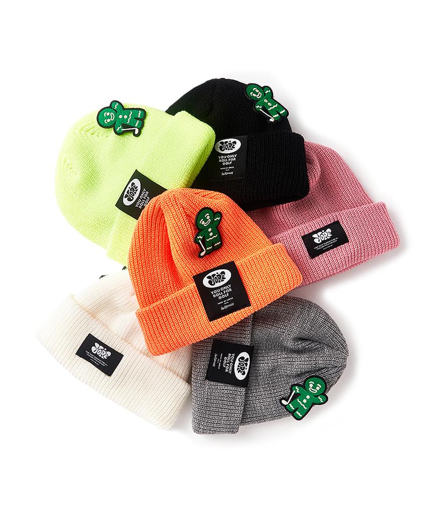 YORF Aw Colored Short Beanie Cream White