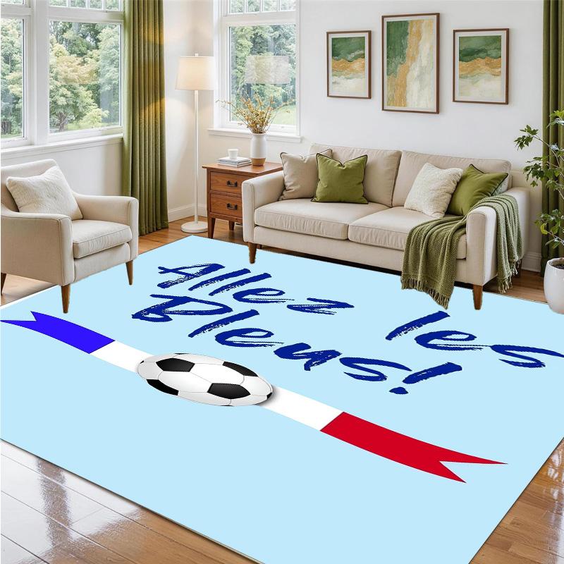 France National Football Team Design Crystal Velvet Rug Soft Decorative Mat for Bedroom Entrance