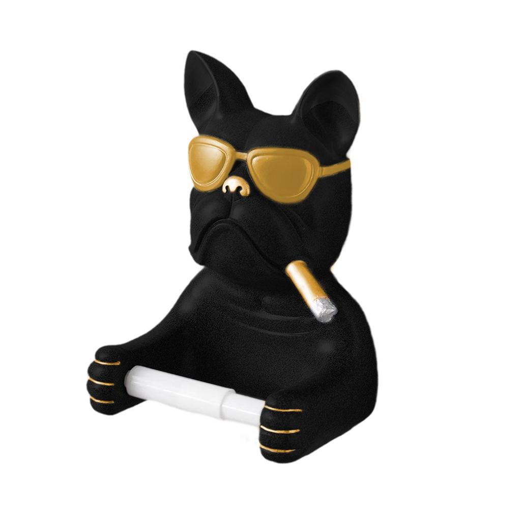 Modern European Wall-mounted Toilet Paper Holder with Sunglasses And Dog Motif. Ideal for The Home.