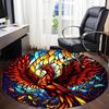 1pc Phoenix StainedGlass Office Round Area Rug, Under Office Chairs Bedroom Living Room Home Decor, Room Deco