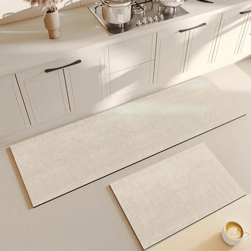 Carpet for Kitchen Waterproof Floor Mat PVC Leather Long Carpets Anti-slip Foot Mats Minimalist Home Decoration Rug