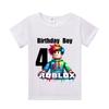 New Roblox Children T Shirts Cartoon Birthday Number Graphic T-shirts Boys Girls Casual Short Sleeves Tops Summer Kids Clothing