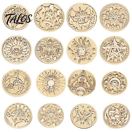 Fantasy Theme Handbook Collage Vintage European Magic Themed Wax Seal Stamp Head, Solid Brass Exquisite Artistic Craft Engraved Sealing Head