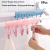 5Pcs Foldable Fabric Hanger Set Portable Multi Clothespin Coat Hanger for Travel Dormitory Quick Drying and Storage Solution