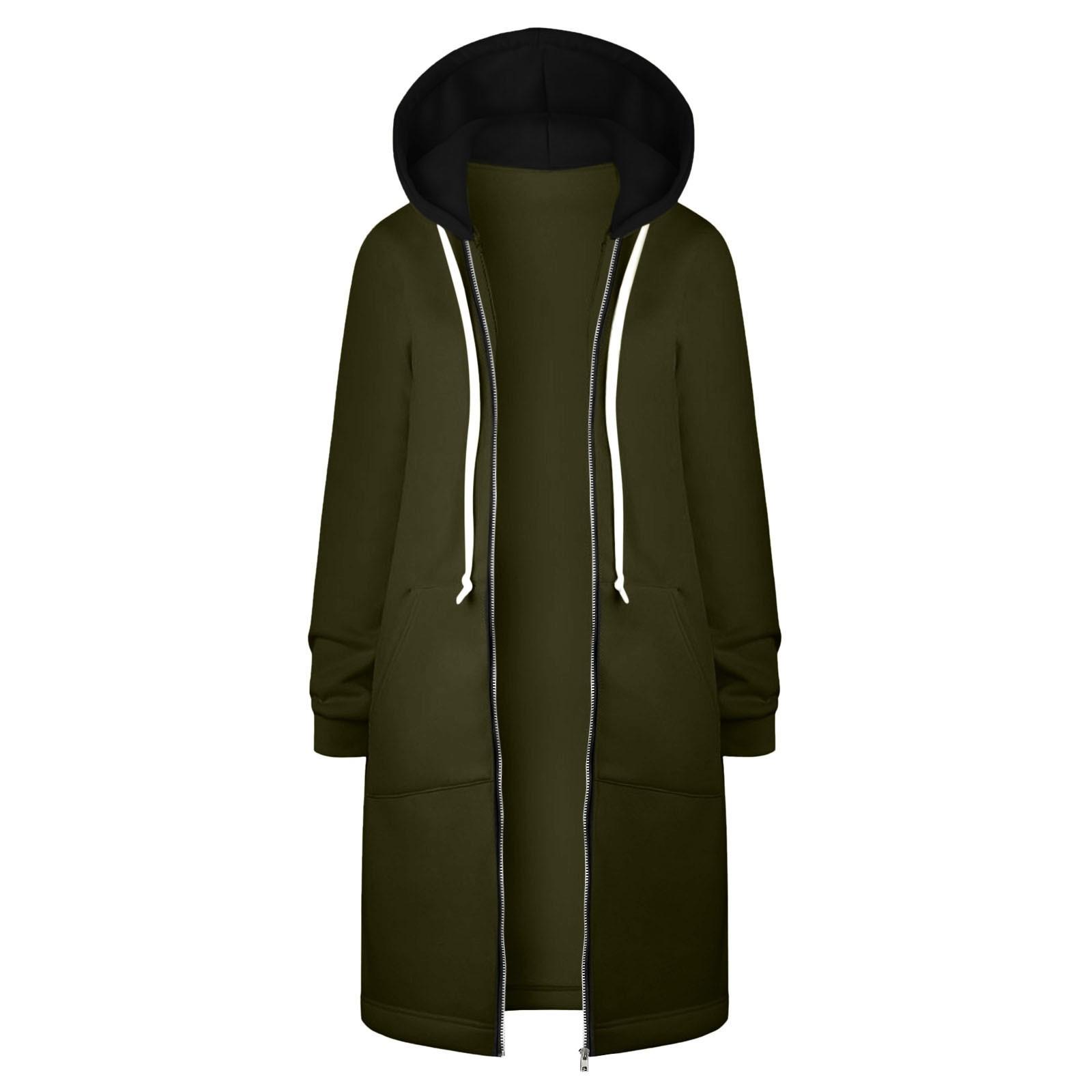 

Женская прямая толстовка с капюшоном и молнией с длинными рукавами и цветными блоками XXXXXL зелёный