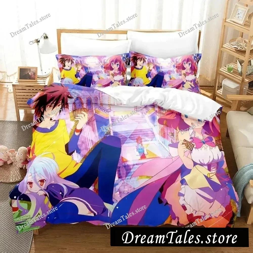 New Game No Game No Life Sora and Shiro Bedding Set Single Twin Full Queen King Size Bed Set Adult Kid Bedroom Duvet Cover Sets