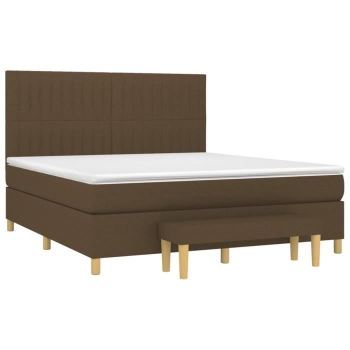 3137328 vidaXL Divan Bed with Mattress Dark Brown 160x200 Cm