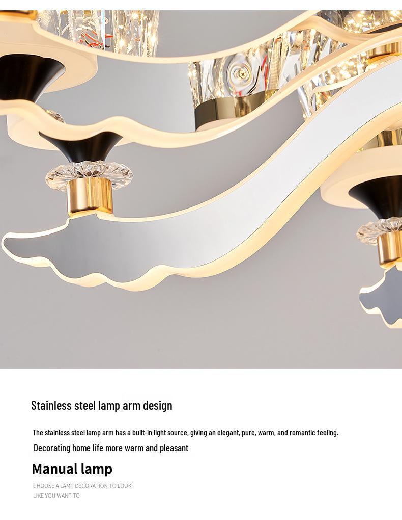 Chinese Style Luminous Crystal Chandelier: Modern Luxury Lighting for Living Rooms and Halls