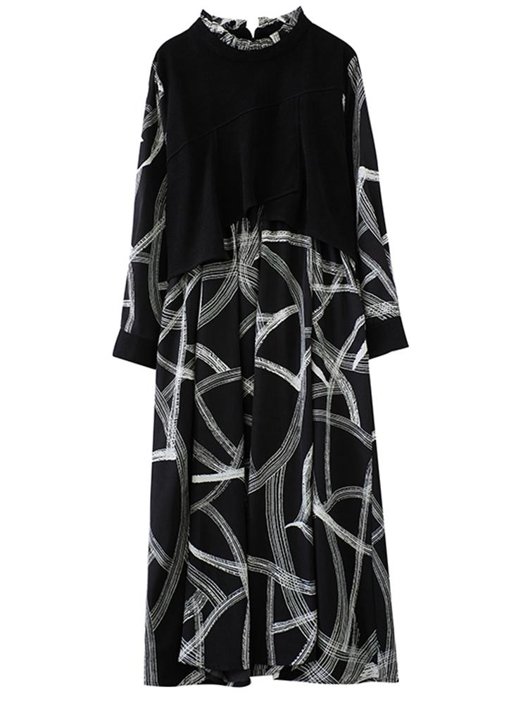 Xitao False Two Piece Patchwork Dress GYX1044