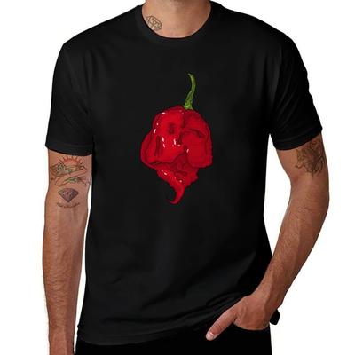 Chili Pepper Carolina Reaper T-Shirt Vintage T Shirts Heavyweights Korean Fashion Shirts Men Graphic