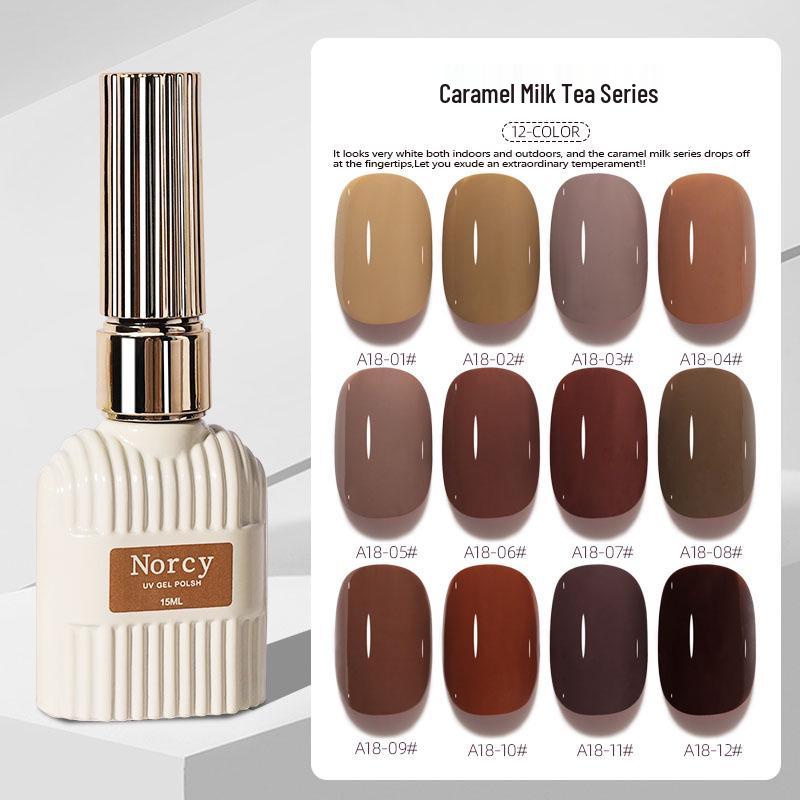 

2024 Popular Caramel Coffee Red-Brown Nail Gel Set for Salon Use
