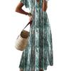 2024 Spring/Summer Women's Bohemian Printed Wide-Hem Dress