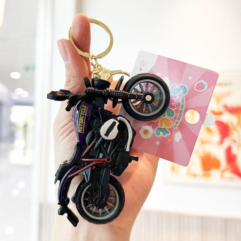 Adorable Cartoon Motorcycle Keychain Cute Alloy Toy For Students And Couples