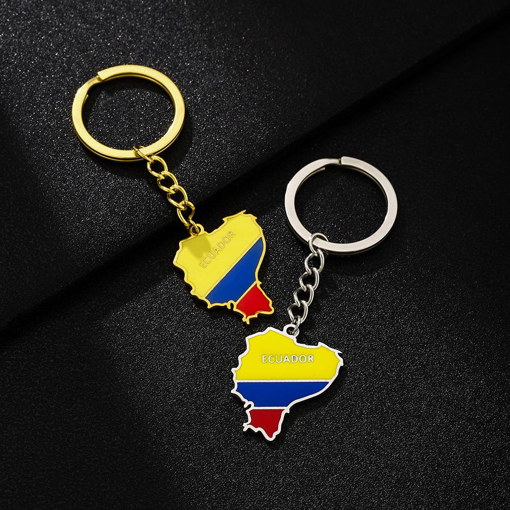 Unisex Retro Enamel Ethnic Style Stainless Steel Ecuador Pendant Keychain