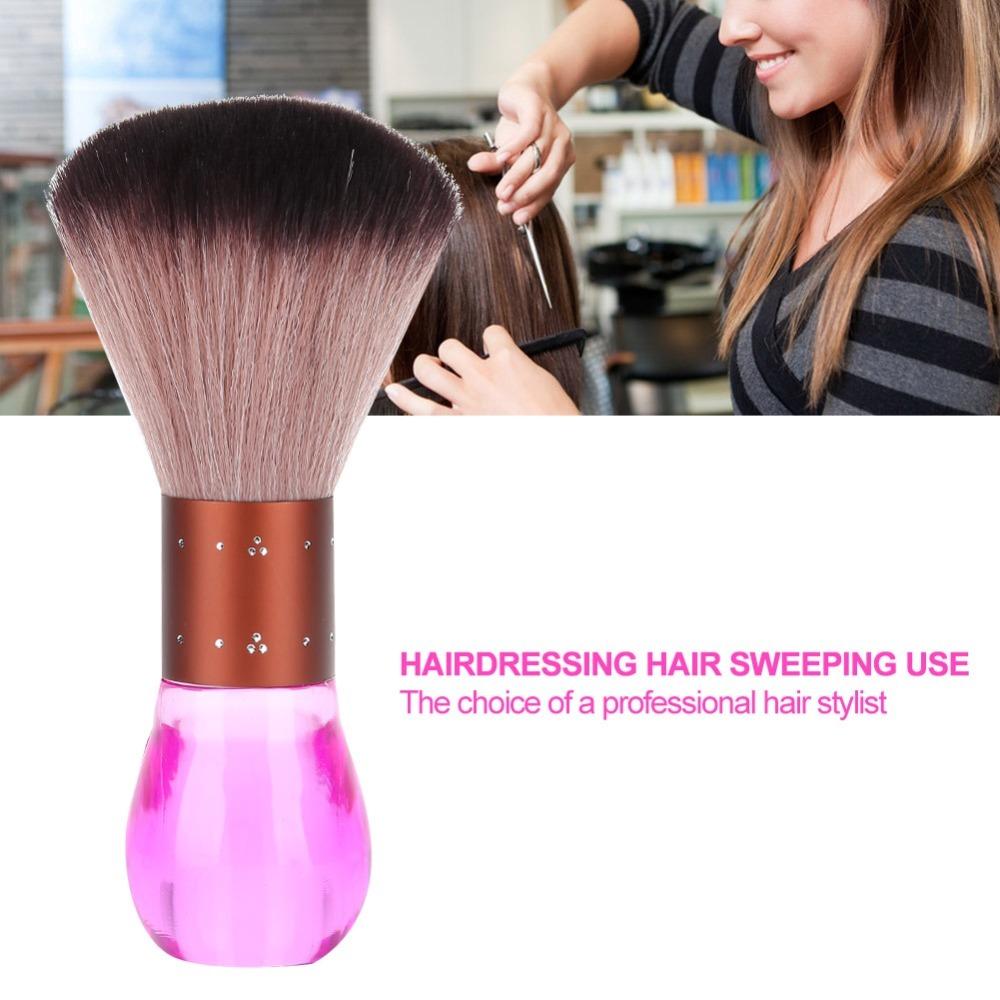 Soft Fiber Hair Dust Cleaning Brush Reusable Barber Neck Duster Home Use розовый