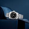 BUREI Men's Analog Quartz Watch Business Waterproof Luminous Simple Black Silver Gift