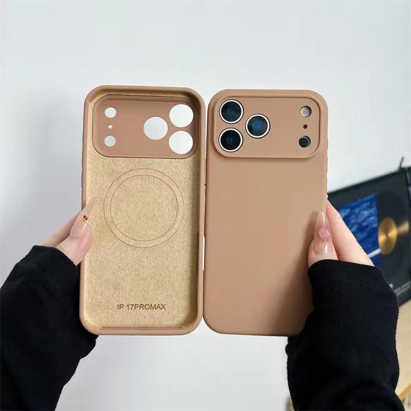 Liquid Silicone Magnetic Case For iPhone 17 Air 16 15 14 Plus 13 12 Pro Max For Camera Protection Matte Cover