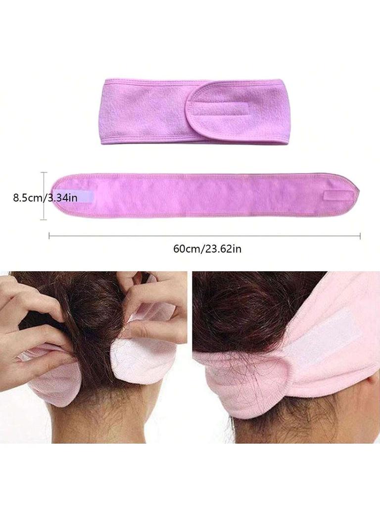 Women's Double-Layer Velcro Hair Band, Soft Stretch Headband for Face Washing & Makeup