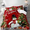 Merry Christmas Duvet Cover Set Red Bow Pattern Comforter Covers And Pillow Shams Buff Color Bedding Sets Twin Size Xmas Decor