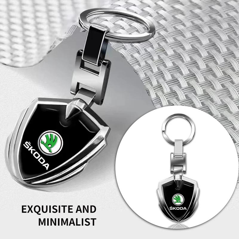 UGKV2 3D Metal Car Logo Key Rings Keyring Keychain For Skoda Octavia Superb Rapid Kodiaq Karoq Fabia Kamiq Roomster Citigo Scala SCALA