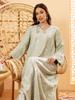 AB418 Middle Eastern Muslim Sequin Embroidered Pullover Dress Robe
