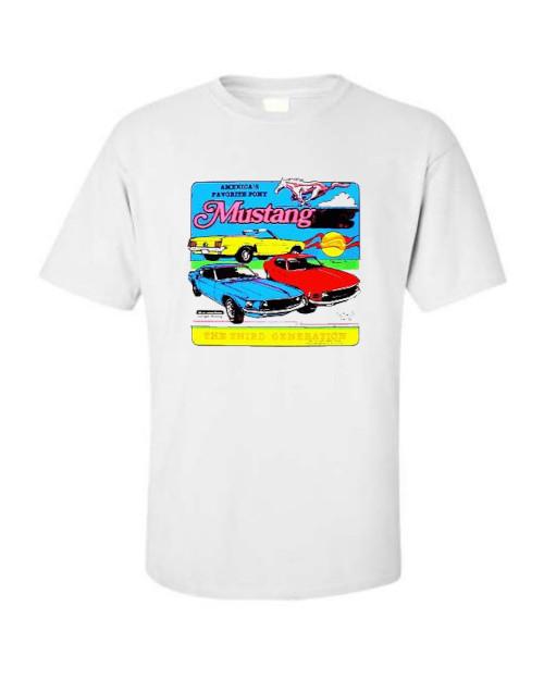

1969 1970 Ford Mustang Coupe Convertible Fastback T-shirt Single Or Double Print 2XL