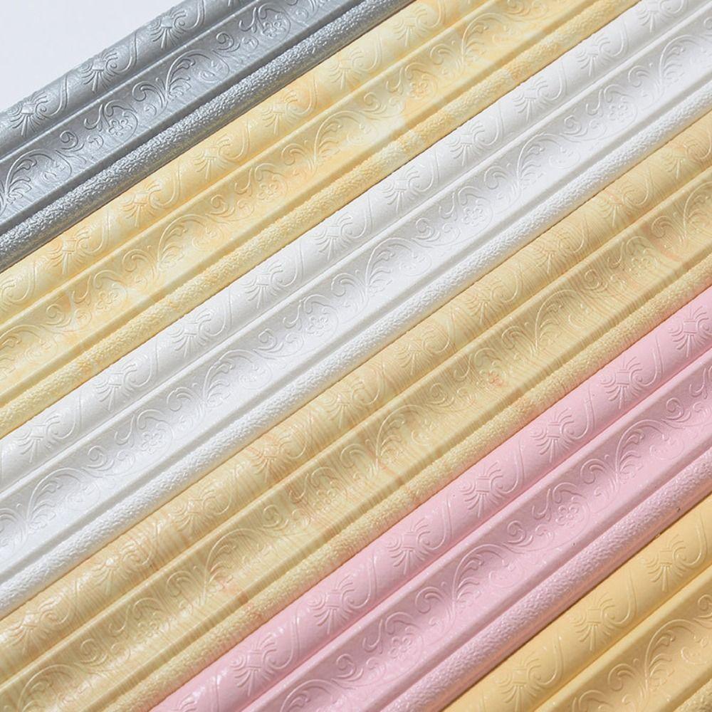 2,3M/Rolle Taillenlinie Wandaufkleber 3D Schaumstoff Antikollisions Sockelleiste Wandaufkleber Hintergrund Dekoration Randleiste Tapete
