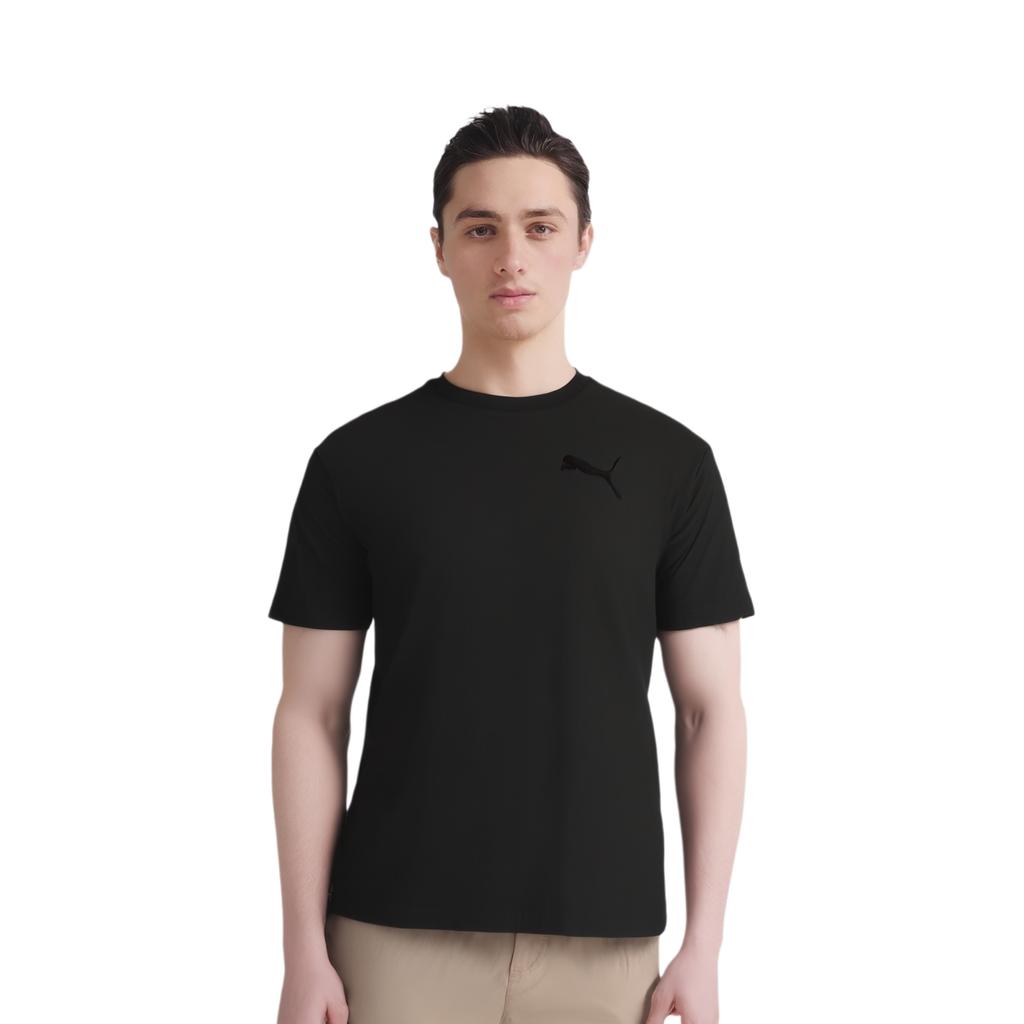 Puma Knitted Solid Color Round Neck Pullover Simple Short Sleeve T-Shirt Men Tops 637775-01
